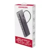 Obrázek AXAGON HMC- 4KX3 USB 5Gbps hub, 3x USB- A, 2x HDMI, DP, RJ- 45 GLAN, SD/ microSD, audio, PD 100 W, kabel USB- C 40cm