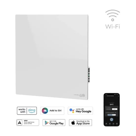 Obrázek AENO GH11s Quadro Chytré Topení, infrared + konvekce, tvrzené sklo, 500W, 50x50cm, Bílá