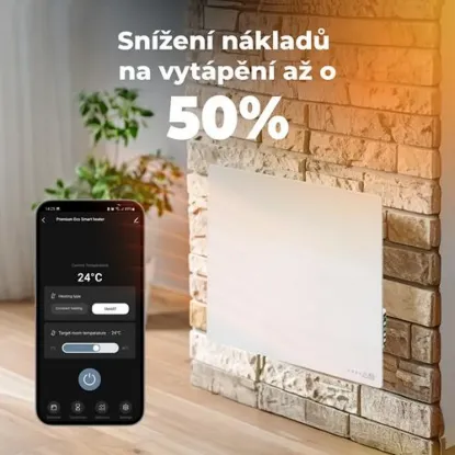 Obrázek AENO GH12s Quadro Chytré Topení, infrared + konvekce, tvrzené sklo, 500W, 50x50cm, Černá