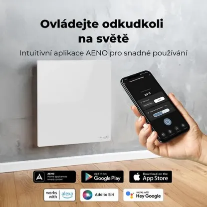 Obrázek AENO GH12s Quadro Chytré Topení, infrared + konvekce, tvrzené sklo, 500W, 50x50cm, Černá