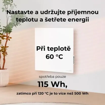 Obrázek AENO GH12s Quadro Chytré Topení, infrared + konvekce, tvrzené sklo, 500W, 50x50cm, Černá