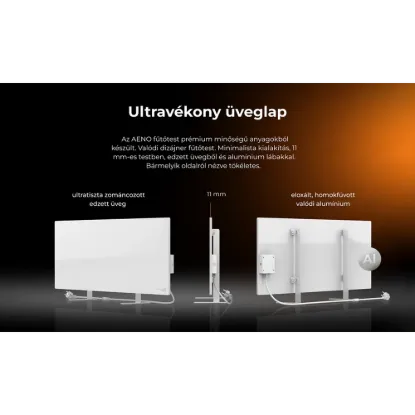 Obrázek AENO GH1s Chytré Topení, infrared + konvekce, tvrzené sklo, 700W, Bílá