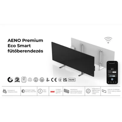 Obrázek AENO GH2s Chytré Topení, infrared + konvekce, tvrzené sklo, 700W, Černá