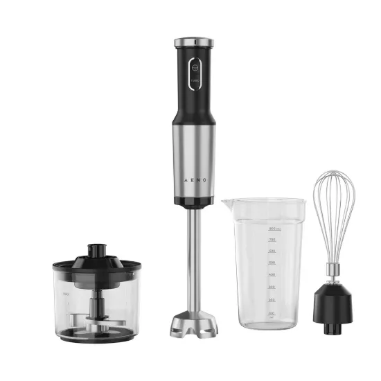 Obrázek Tyčový mixér HB4B - 1200W, 9000 - 14500 ot./min, šlehač, sekáček, nádoba, Černá