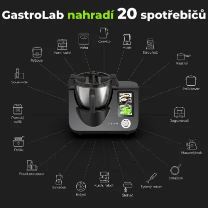 Obrázek AENO Varný robot CR1S, 1000W ohřev + 600W motor, 20 funkcí, vaření 37-120°C,5kg váha, 3,5L nerez mísa