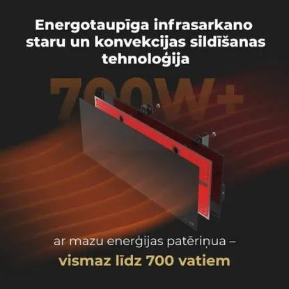 Obrázek AENO GH4s Chytré Topení, infrared + konvekce, tvrzené sklo,LED displej, 700W, Černá
