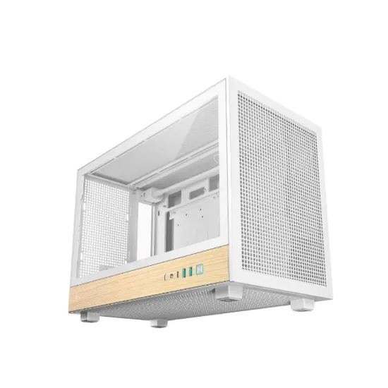Obrázek DEEPCOOL Case CH260 WOOD WH, mATX, Průhledná bočnice, bílo- dřevěná