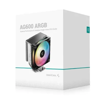 Obrázek DEEPCOOL CPU Chladič AG600 ARGB, 1 x 120mm, ARGB, LGA1851, AM5, černá