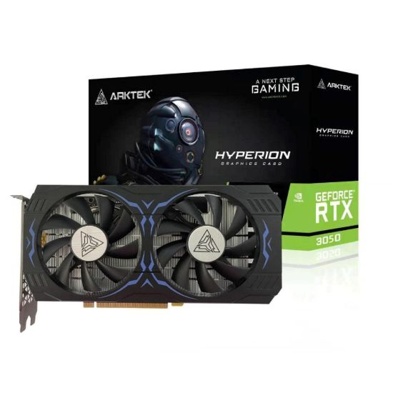 Obrázek ARKTEK VGA NVIDIA GeForce RTX 3050 Hyperion 8 GB, RTX 3050, 8 GB GDDR6, 1xDP, 1xHDMI, 1xDVI