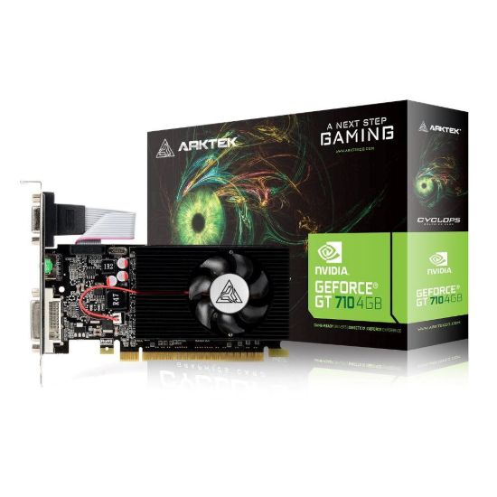 Obrázek ARKTEK VGA NVIDIA GeForce GT 710 4 GB, GT 710, 4 GB DDR3, 1xHDMI, 1xDVI, 1xVGA