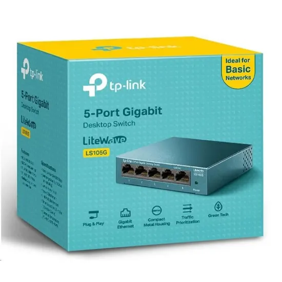 Obrázek TP- Link LiteWave switch LS105G v4.0 (P/ N: 1730502293) (5xGbE, fanless)