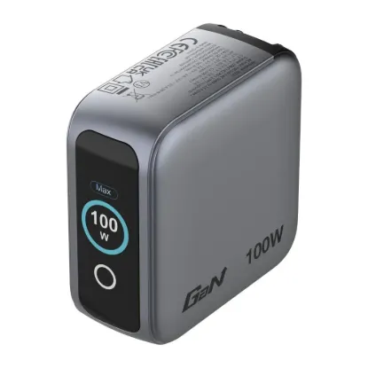 Obrázek VERBATIM Mini GaN Nabíječka s displejem 100 W, 2xUSB- C, 1xUSB- A, šedá