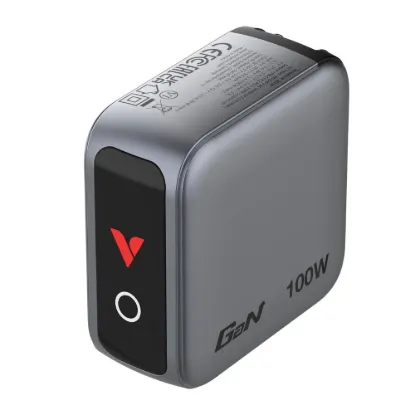 Obrázek VERBATIM Mini GaN Nabíječka s displejem 100 W, 2xUSB- C, 1xUSB- A, šedá