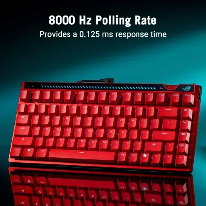 Obrázek ASUS klávesnice ROG Falchion ACE 75 HE Lava Red, Mechanická, USB- C, US, červená