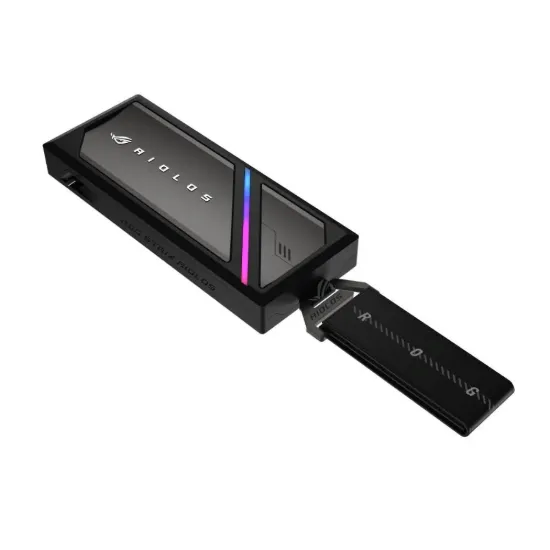 Obrázek ASUS Externí box pro SSD M.2 ROG STRIX AIOLOS, USB 3.2 Gen 2 x 2, ARGB, černá