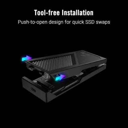 Obrázek ASUS Externí box pro SSD M.2 ROG STRIX AIOLOS, USB 3.2 Gen 2 x 2, ARGB, černá