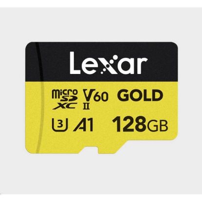 Obrázek Lexar microSDXC GOLD UHS- II/ C10/ A1/ U3 R280/ W100 (V60) 128 GB