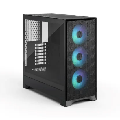 Obrázek FRACTAL DESIGN skříň Pop 2 Air Black TG ARGB, 2x USB 3.0, 3x 120mm ARGB Fan, bez zdroje, ATX