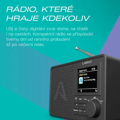 Obrázek LAMAX RadioVox1 DAB - Přenosné DAB+ rádio s FM tunerem a Bluetooth
