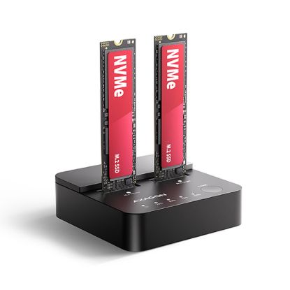 Obrázek AXAGON ADSA- M2C22L, USB- C 20Gbps dokovací stanice pro 2× M.2 NVMe SSD s funkcí klonování