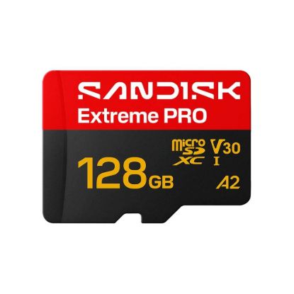 Obrázek SanDisk micro SDXC Extreme PRO 128 GB UHS- I U3 (250R/ 120 W MB/ s, UHS- I U3 V30) + adaptér