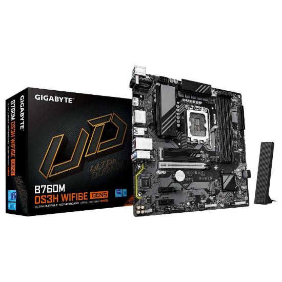 Obrázek BAZAR - GIGABYTE MB Sc LGA1700 B760M DS3H WIFI6E GEN5, Intel B760, 4xDDR5, 2xDP, 1xHDMI, mATX - Po opravě (Komplet)