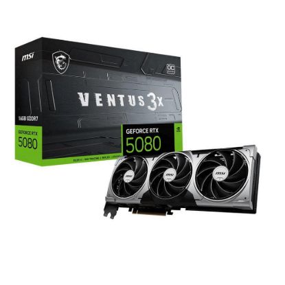 Obrázek MSI VGA NVIDIA GeForce RTX 5080 16G VENTUS 3X OC, RTX 5080, 16 GB GDDR7, 3xDP, 1xHDMI