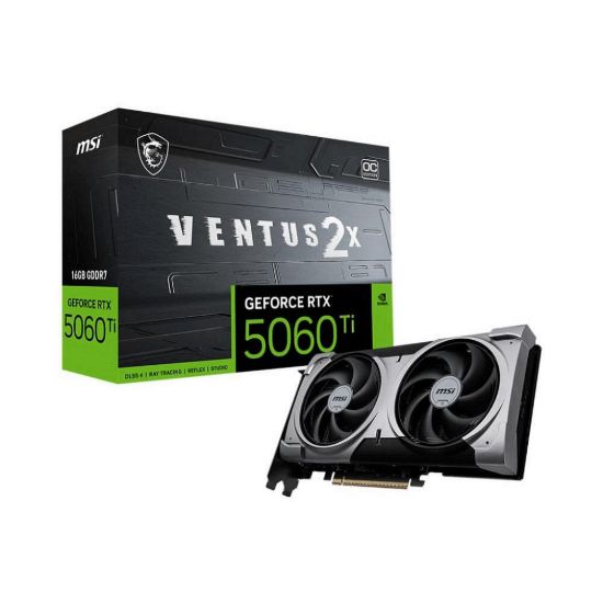 Obrázek MSI VGA NVIDIA GeForce RTX 5060 Ti 16G VENTUS 2X OC PLUS, RTX 5060 Ti, 16 GB GDDR7, 3xDP, 1xHDMI
