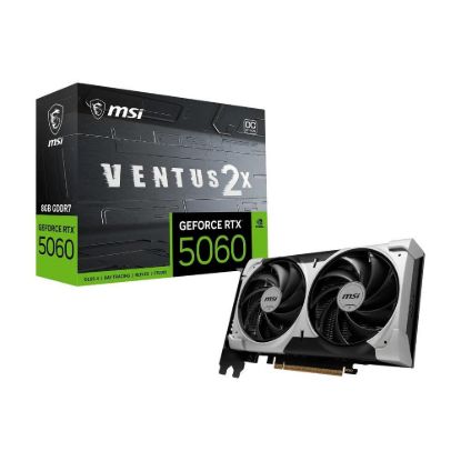 Obrázek MSI VGA NVIDIA GeForce RTX 5060 8G VENTUS 2X OC V1, RTX 5060, 8 GB GDDR7, 3xDP, 1xHDMI