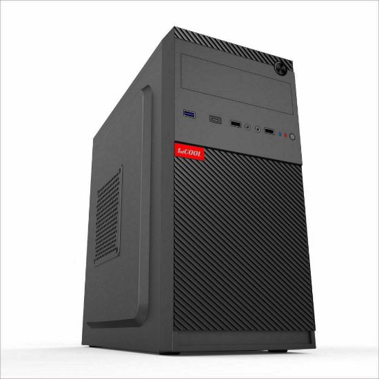 Obrázek BAZAR - 1stCOOL skříň STEP 5, micro tower, AU, USB 3.0, USB- C, bez zdroje, černá, poškozený obal.