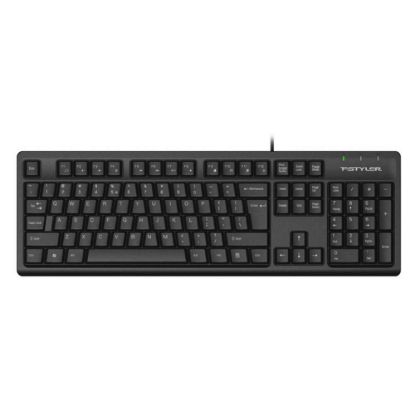 Obrázek A4tech FKS12, multimediální kancelářská tichá klávesnice, CZ/ US, USB, černá