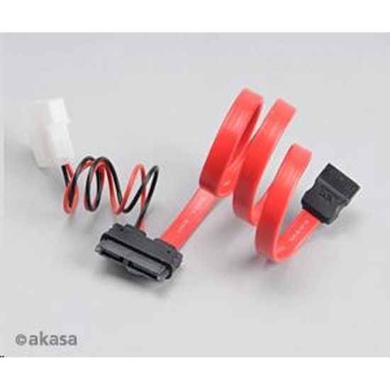 Obrázek AKASA kabel SATA kombinovany kabel pro připojení slim DVD a BR mechanik, 40cm