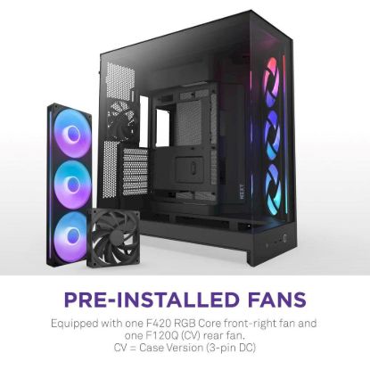 Obrázek NZXT skříň H9 Flow RGB dvoukomorová ATX / 1 x 140 RGB mm / 1x 120mm RGB fan / prosklená / černá