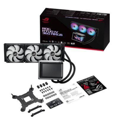 Obrázek ASUS vodní chladič CPU AIO ROG RYUO IV 360 ARGB, 3 x 120mm, LGA1851, AM5, černá