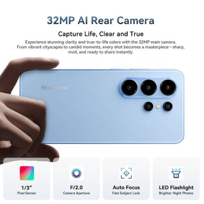 Obrázek BLACKVIEW WAVE 10 LTE 6.88" BLACK,HD IPS 720x1640,8+128GB,UMS9230E Octa Core 1.6GHz,13MP/32MP,FaceID,5000mAh,Android 16