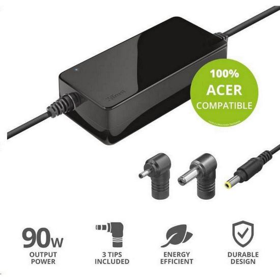 Obrázek TRUST napájecí adaptér MAXO pro notebooky ACER 90 W, vč. koncovek