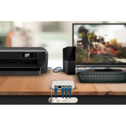 Obrázek Ubiquiti Switch UniFi Compact USW-Flex-XG, 5-Port (4x 10GbE + 1x 1GbE, 802.3at PoE+ RJ45 input, USB-C