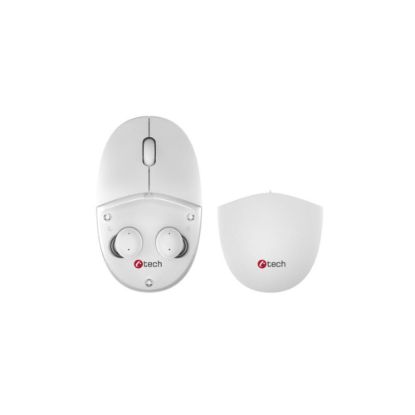 Obrázek C- TECH myš s TWS sluchátky Dual mode WLM- 21, bezdrátová, BT5.0 + 2, 4GHz, 1600DP I, 3 tlačítka, USB nano receiver…