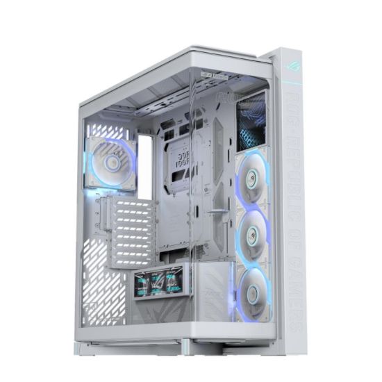 Obrázek ASUS case ROG Cronox ARGB, E- ATX, Průhledná bočnice, 4 x 120mm ARGB, bílá