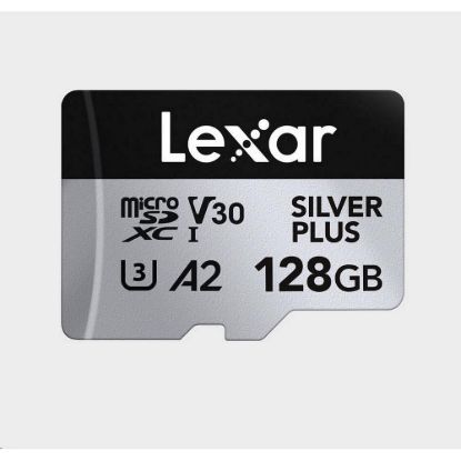 Obrázek Lexar microSDXC Professional SILVER Plus UHS- I/ U3/ A2/ 4K R205/ W150 (V30) 128 GB