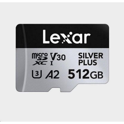 Obrázek Lexar microSDXC Professional SILVER Plus UHS- I/ U3/ A2/ 4K R205/ W150 (V30) 512 GB