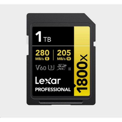 Obrázek Lexar SDXC Pro 1800x U3 UHS- II R280/ W210 (V60) 1 TB