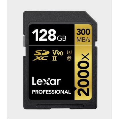 Obrázek Lexar SDXC Pro 2000X UHS- II U3 R300/ W260 (V90) 128 GB