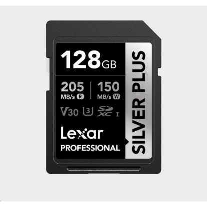 Obrázek Lexar SDXC Professional SILVER Plus 1066x UHS- I/ U3/ A2/ 4K R205/ W150 (V30) 128 GB