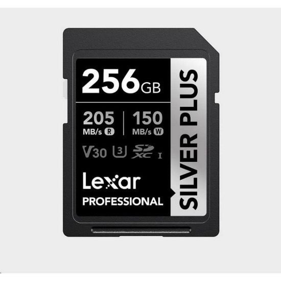 Obrázek Lexar SDXC Professional SILVER Plus 1066x UHS- I/ U3/ A2/ 4K R205/ W150 (V30) 256 GB