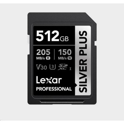 Obrázek Lexar SDXC Professional SILVER Plus 1066x UHS- I/ U3/ A2/ 4K R205/ W150 (V30) 512 GB