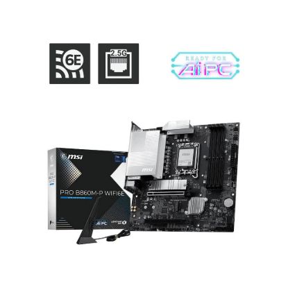 Obrázek MSI MB Sc LGA1851 PRO B860M- P WIFI6E, Intel B860, 4xDDR5, WiFi, 2xDP, 1xHDMI, 1xVGA, mATX