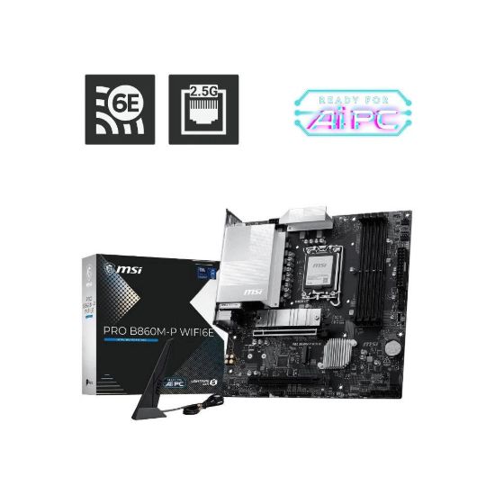 Obrázek MSI MB Sc LGA1851 PRO B860M- P WIFI6E, Intel B860, 4xDDR5, WiFi, 2xDP, 1xHDMI, 1xVGA, mATX