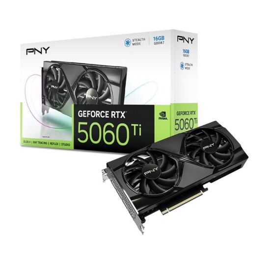 Obrázek PNY VGA Nvidia GeForce RTX 5060 Ti 16 GB Dual Fan, RTX 5060 Ti, 16 GB GDDR7, 3xDP, 1xHDMI