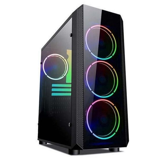 Obrázek VeinX case Mars MAR01A Mid Tower, bez zdroje, 3xUSB, průhledná bočnice, 4xARGB Fan 120mm, černá